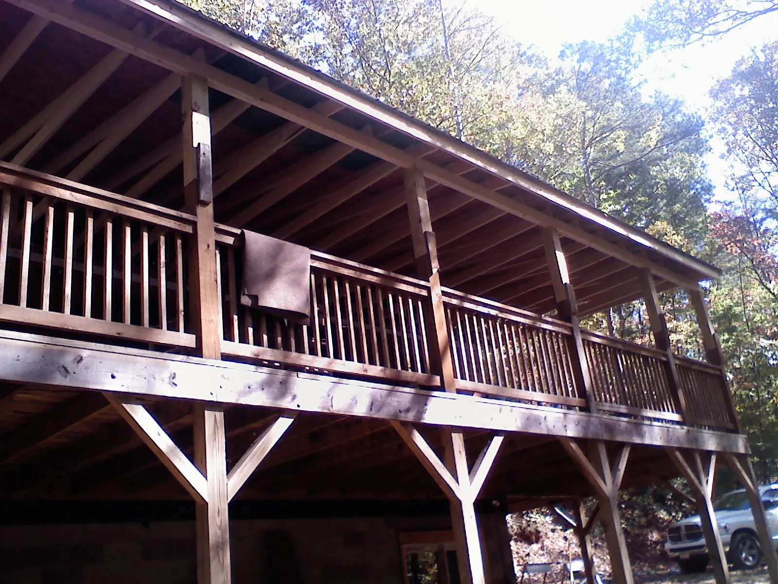 Timber framing under a new elevated porch and deck — Roof Leak Repair in Blakeslee by Roofing Brothers